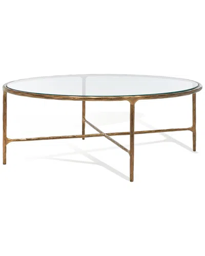 Safavieh Couture Jessa Oval Metal Coffee Table In Gold
