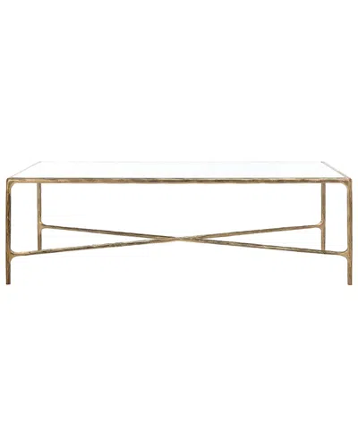 Safavieh Couture Jessa Rectangle Metal Coffee Table In Brown