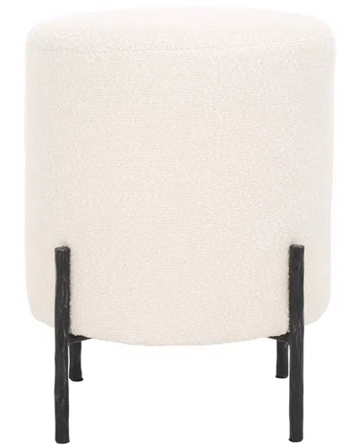 Safavieh Couture Jessa Round Boucle Ottoman In White
