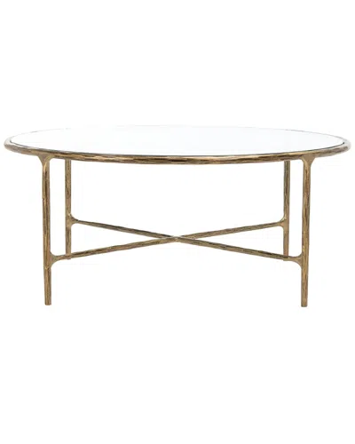 Safavieh Couture Jessa Round Metal Coffee Table In Gold