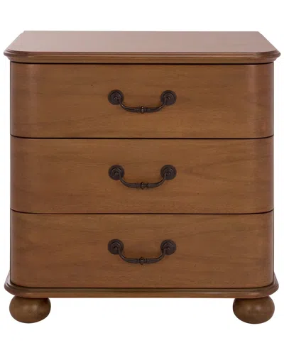 Safavieh Couture Jessy Wood Bun Foot Nightstand In Brown