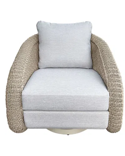Safavieh Couture Jilina Swivel Patio Chair In White