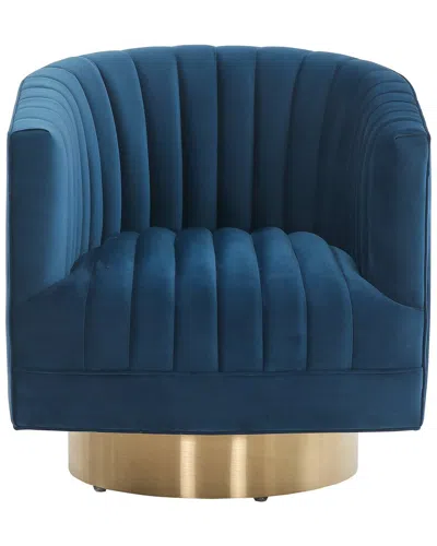 Safavieh Couture Josephine Swivel Barrel Chair In Navy