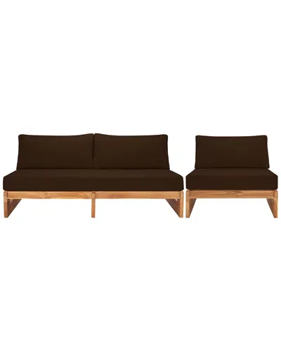 Safavieh Couture Julianne Teak Patio Chair In Brown