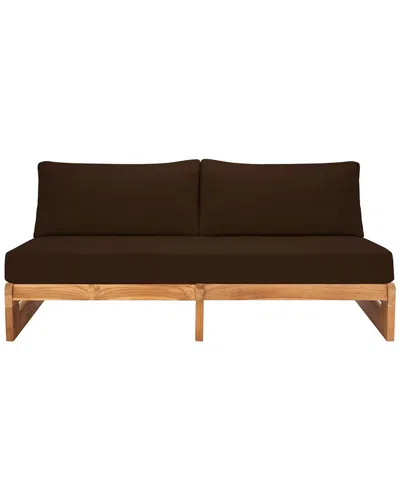 Safavieh Couture Julianne Teak Patio Sofa In Brown