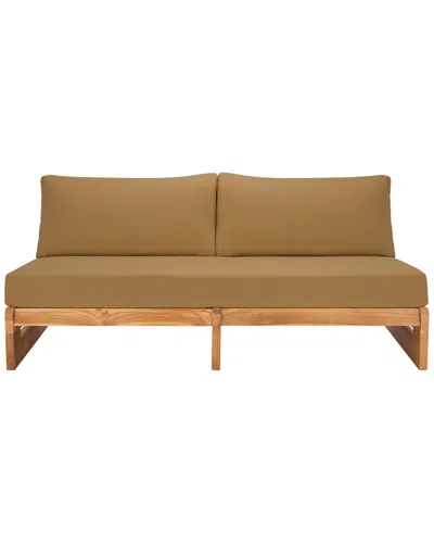 Safavieh Couture Julianne Teak Patio Sofa In Brown