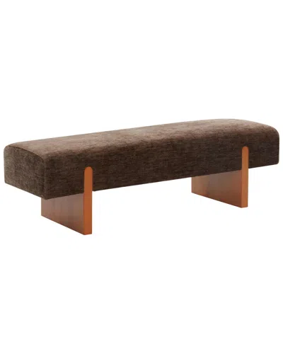 Safavieh Couture Kandiss Linen Bench In Brown