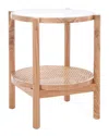 Safavieh Couture Karyna Rattan & Glass Accent Table In Clear