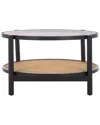 Safavieh Couture Karyna Rattan & Glass Table In Black