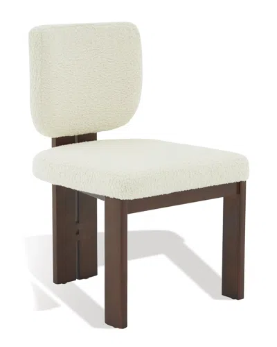 Safavieh Couture Kat Faux Shearling Dining Chair In White