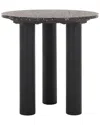 Safavieh Couture Kathalina Round Terrazzo Top Accent Table In Black