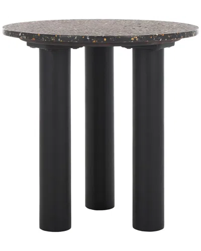 Safavieh Couture Kathalina Round Terrazzo Top Accent Table In Black