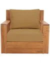 Safavieh Couture Kauai Brazil Teak Patio Chair In Brown