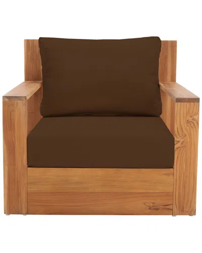 Safavieh Couture Kauai Brazil Teak Patio Chair In Brown