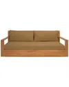 Safavieh Couture Kauai Brazil Teak Patio Sofa In Brown