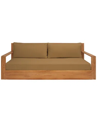 Safavieh Couture Kauai Brazil Teak Patio Sofa In Brown