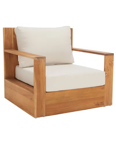 Safavieh Couture Kauai Brazilian Teak Patio Chair In Natural