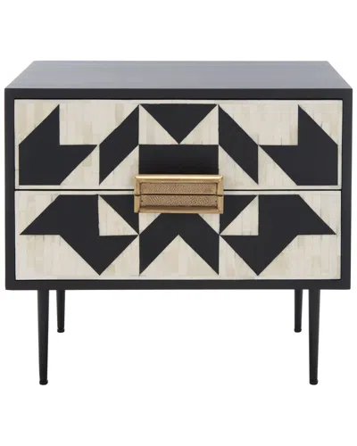 Safavieh Couture Kimori 2 Drawer Nightstand In Black