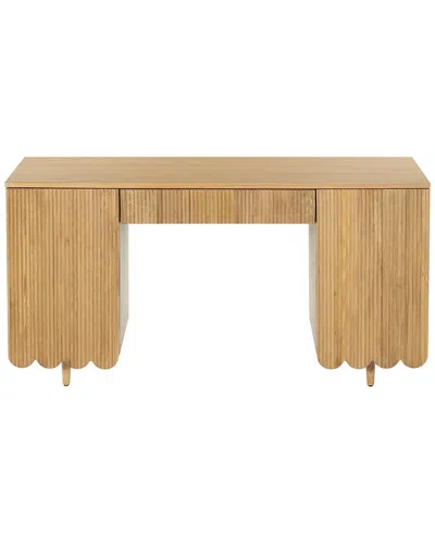 Safavieh Couture Kristy Fluted Wood Desk In Brown