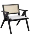 Safavieh Couture Krystine Rattan Back Accent Chair In Black