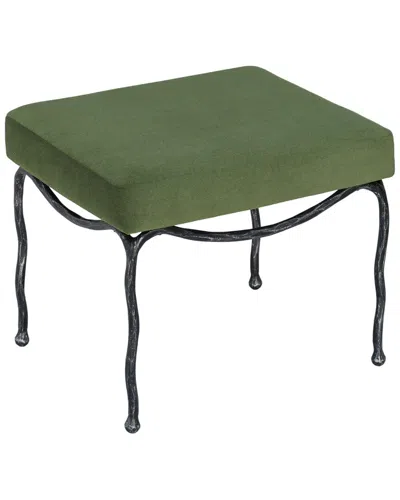 Safavieh Couture Lacarla Metal Legs Ottoman In Green