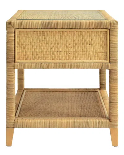 Safavieh Couture Lambert Rattan Nightstand In Brown