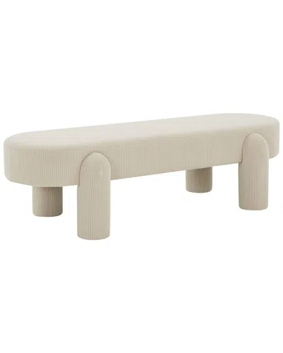Safavieh Couture Laurence Corduroy Bench In White