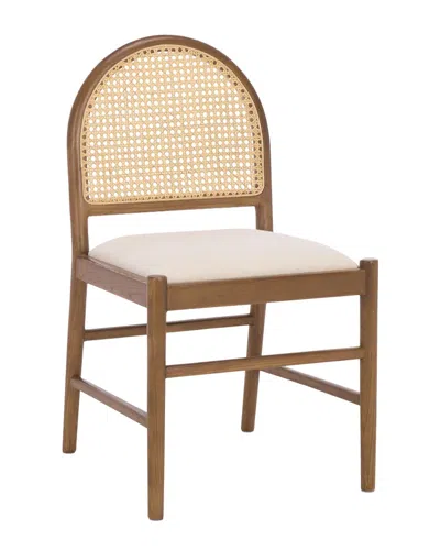 Safavieh Couture Laylie Rattan & Leather Chair In Brown