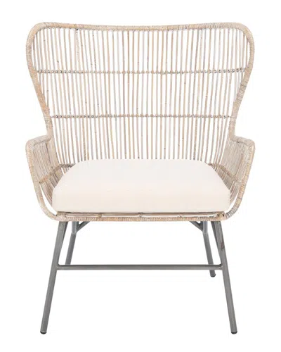 SAFAVIEH SAFAVIEH COUTURE LENU RATTAN ACCENT CHAIR WITH CUSHION