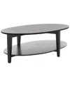 Safavieh Couture Leonardi Oval Wood Coffee Table In Black