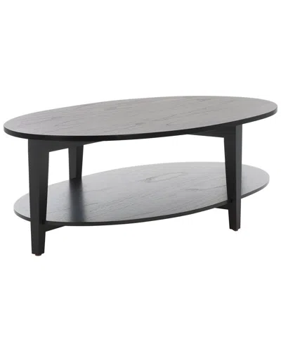 Safavieh Couture Leonardi Oval Wood Coffee Table In Black