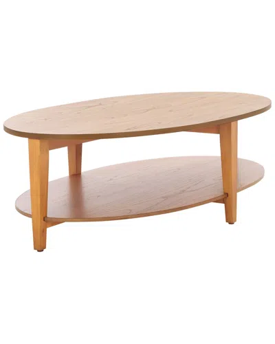 Safavieh Couture Leonardi Oval Wood Coffee Table In Brown