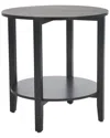 Safavieh Couture Leonardi Round Wood Accent Table In Black