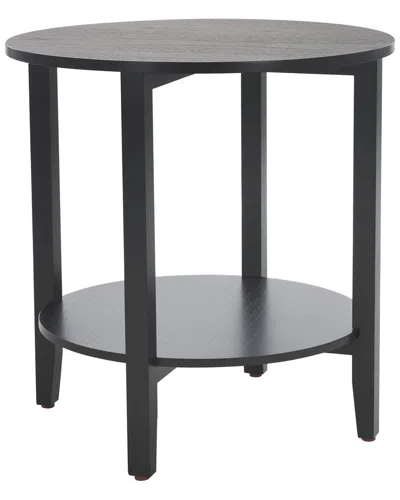 Safavieh Couture Leonardi Round Wood Accent Table In Black