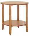 Safavieh Couture Leonardi Round Wood Accent Table In Brown