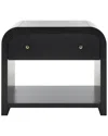 Safavieh Couture Liabella 1-drawer Curved Nightstand In Black