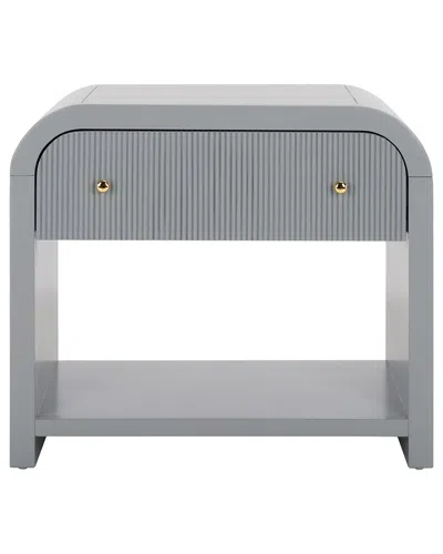 Safavieh Couture Liabella 1-drawer Curved Nightstand In Grey