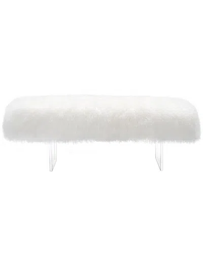 Safavieh Couture Lilliana Sheepskin Bench In White