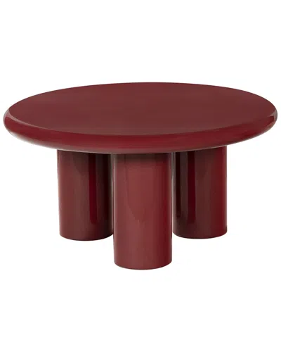 Safavieh Couture Lollita Round Concrete Coffee Table In Burgundy