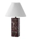 Safavieh Couture Mackenzie Square Marble Table Lamp In Red