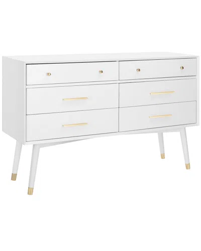 Safavieh Couture Zack 6 Drawer Wood Dresser In White