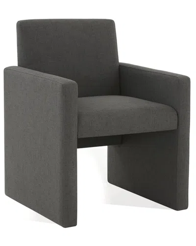 Safavieh Couture Maisey Charcoal Linen Arm Chair In Grey