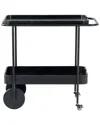 Safavieh Couture Malek Wood & Metal 2 Shelf Bar Cart In Black