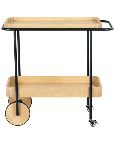 Safavieh Couture Malek Wood & Metal 2 Shelf Bar Cart In Brown