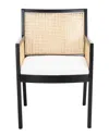 Safavieh Couture Malik Rattan Dining Chair In Black