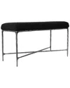 Safavieh Couture Mandy Boucle And Metal Bench In Black