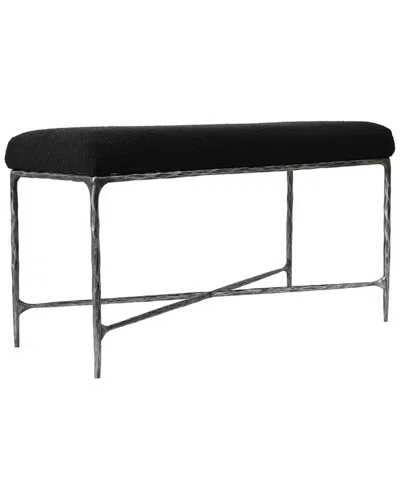 Safavieh Couture Mandy Boucle And Metal Bench In Black