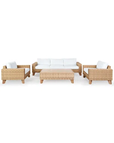 Safavieh Couture Margarita Wicker Coffee Table In Grey