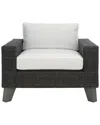 Safavieh Couture Margarita Wicker Patio Chair In Grey