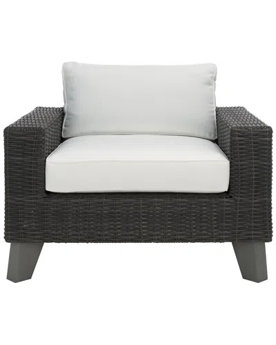 Safavieh Couture Margarita Wicker Patio Chair In Grey